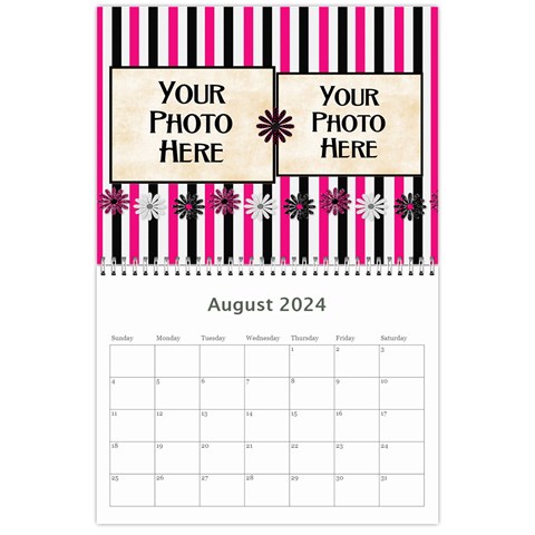 2024 Black White And Pink Calendar By Lisa Minor Aug 2024