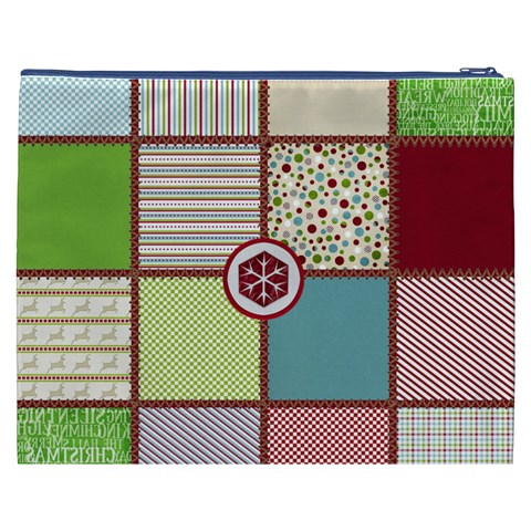 Christmas Dazzle Xxxl Cosmetic Bag By Lisa Minor Back