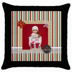 xmas - Throw Pillow Case (Black)