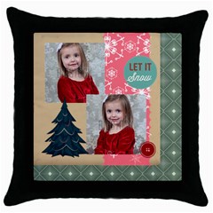 xmas - Throw Pillow Case (Black)