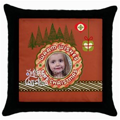 xmas - Throw Pillow Case (Black)