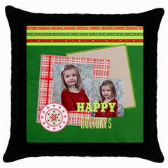 xmas - Throw Pillow Case (Black)