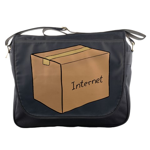 Internet Box Messenger Bag By Alex Carbonaro Front