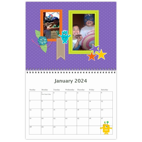 Wall Calendar 11 X 8 5 : My Lil Monsters By Jennyl Jan 2024
