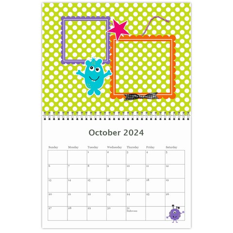 Wall Calendar 11 X 8 5 : My Lil Monsters By Jennyl Oct 2024