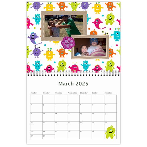 Wall Calendar 11 X 8 5 : My Lil Monsters By Jennyl Mar 2025