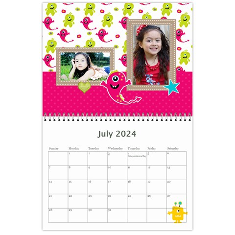 Wall Calendar 11 X 8 5 : My Lil Monsters By Jennyl Jul 2024