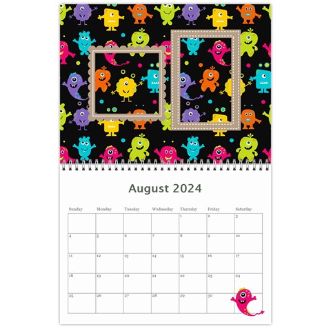 Wall Calendar 11 X 8 5 : My Lil Monsters By Jennyl Aug 2024