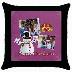 xmas, Christmas gift  - Throw Pillow Case (Black)