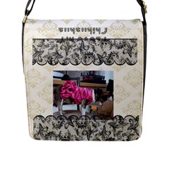 I Love my Chihuahua Flap closure Bag Large - Flap Closure Messenger Bag (L)