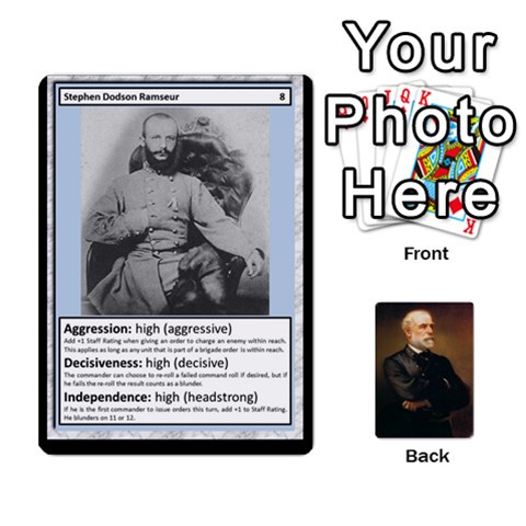 Confederate Officer Cards By Craig Welter Front - Spade2