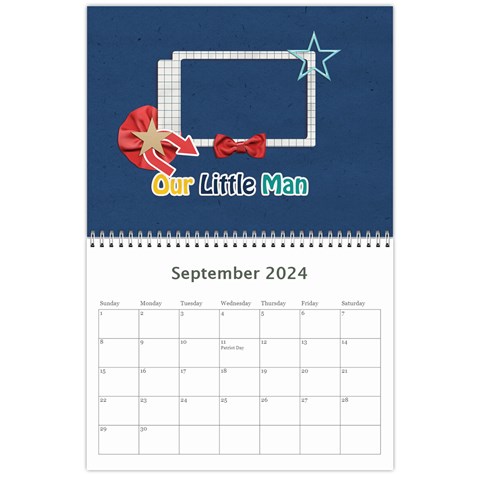 Wall Calendar 11 X 8 5 : Little Man By Jennyl Sep 2024