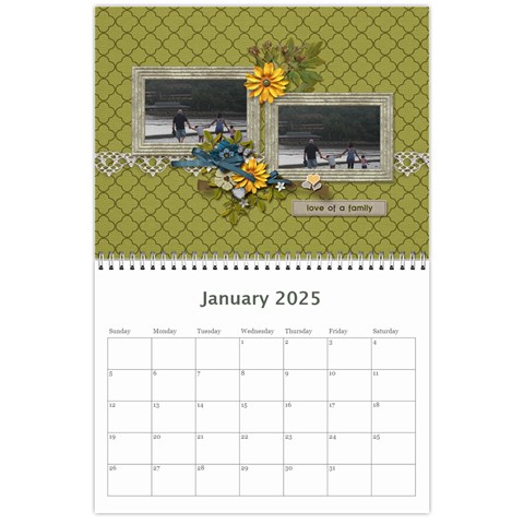 Wall Calendar 11 X 8 5 : Together As Family By Jennyl Jan 2025