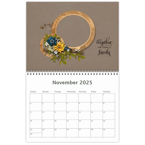 Wall Calendar 11 X 8 5 : Together As Family By Jennyl Nov 2025