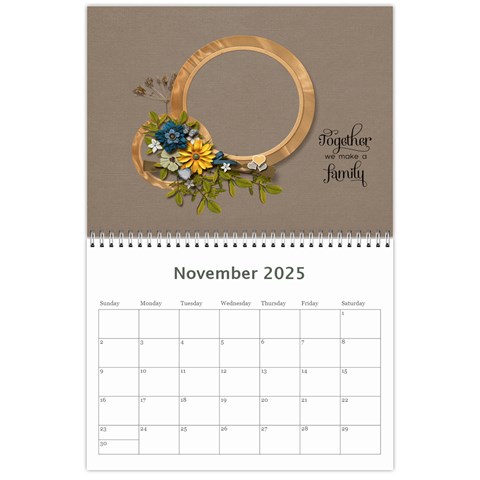 Wall Calendar 11 X 8 5 : Together As Family By Jennyl Nov 2024