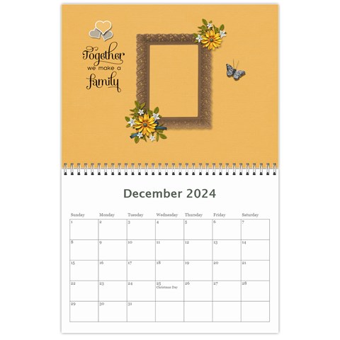 Wall Calendar 11 X 8 5 : Together As Family By Jennyl Dec 2024