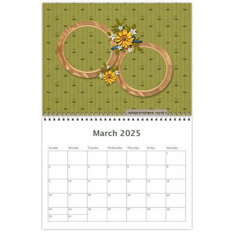Wall Calendar 11 X 8 5 : Together As Family By Jennyl Mar 2025