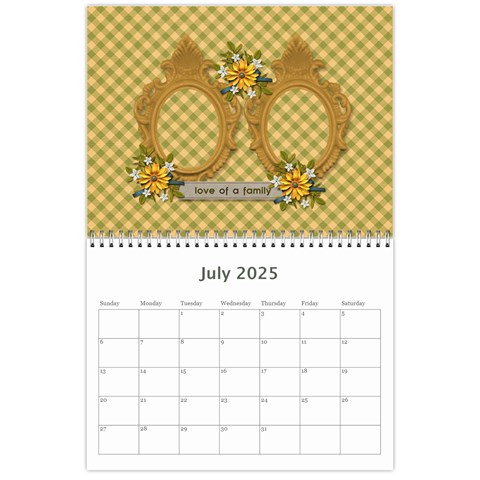 Wall Calendar 11 X 8 5 : Together As Family By Jennyl Jul 2025