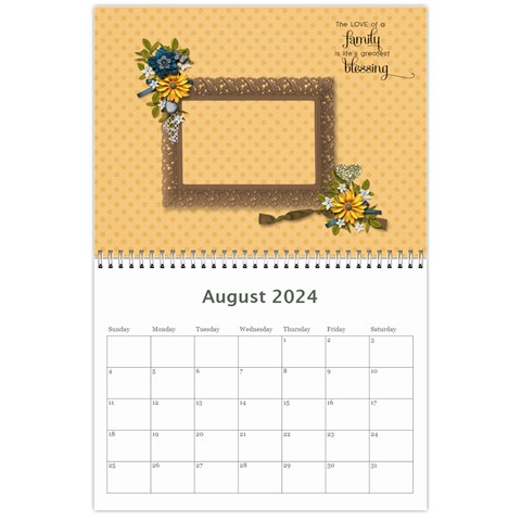 Wall Calendar 11 X 8 5 : Together As Family By Jennyl Aug 2024