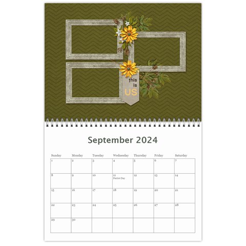 Wall Calendar 11 X 8 5 : Together As Family By Jennyl Sep 2024
