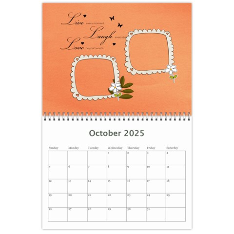 Wall Calendar 11 X 8 5 : Live, Laugh, Love By Jennyl Oct 2025