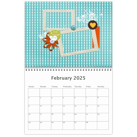 Wall Calendar 11 X 8 5 : Live, Laugh, Love By Jennyl Feb 2025
