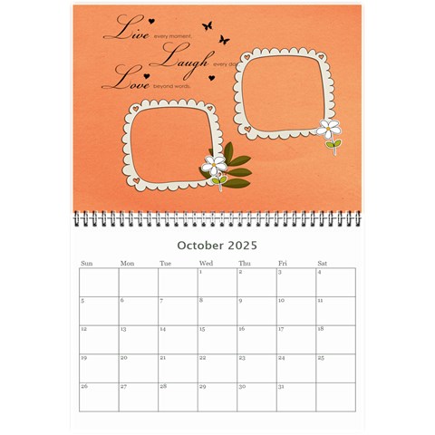 Wall Calendar 8 5 X 6: Live, Laugh, Love By Jennyl Oct 2025