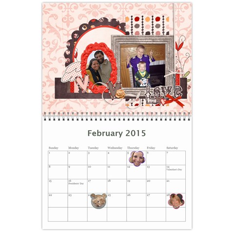 2015 Calendar Feb 2015