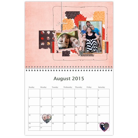 2015 Calendar Aug 2015