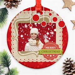 merry christmas - Round Ornament (Two Sides)