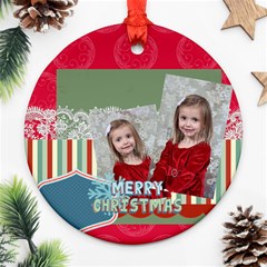 merry christmas - Round Ornament (Two Sides)