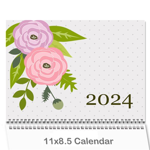 Wall Calendar 11 X 8 5 : Ranunculus Flowers By Jennyl Cover