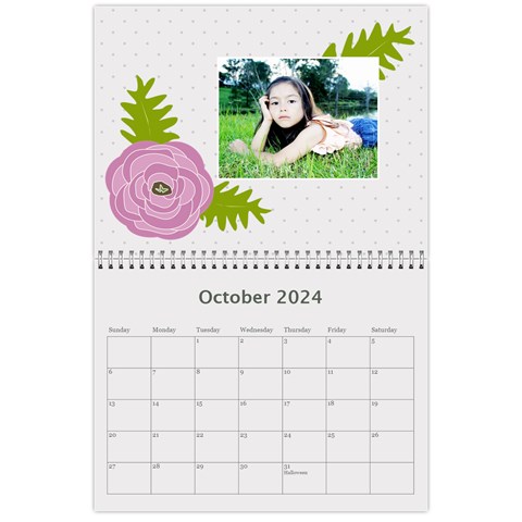 Wall Calendar 11 X 8 5 : Ranunculus Flowers By Jennyl Oct 2024