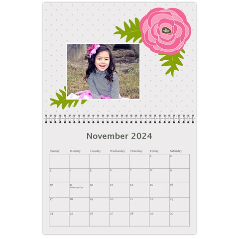 Wall Calendar 11 X 8 5 : Ranunculus Flowers By Jennyl Nov 2024