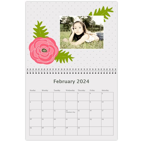 Wall Calendar 11 X 8 5 : Ranunculus Flowers By Jennyl Feb 2024