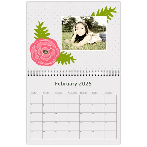 Wall Calendar 11 X 8 5 : Ranunculus Flowers By Jennyl Feb 2025