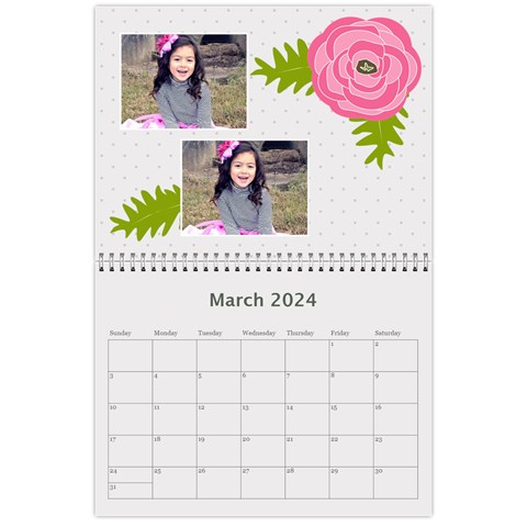 Wall Calendar 11 X 8 5 : Ranunculus Flowers By Jennyl Mar 2024