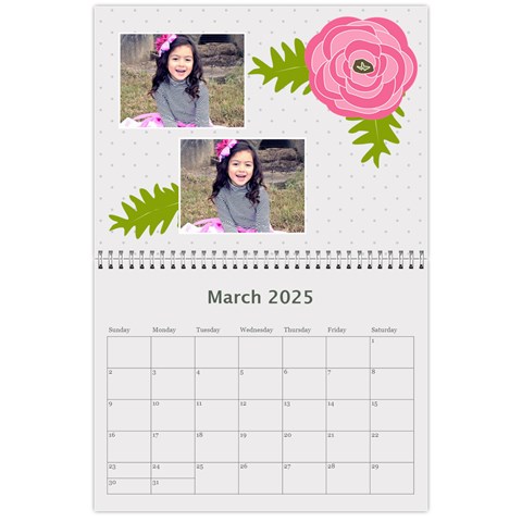 Wall Calendar 11 X 8 5 : Ranunculus Flowers By Jennyl Mar 2025