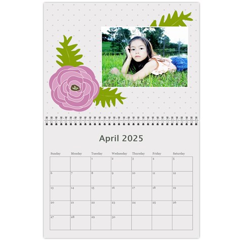 Wall Calendar 11 X 8 5 : Ranunculus Flowers By Jennyl Apr 2025