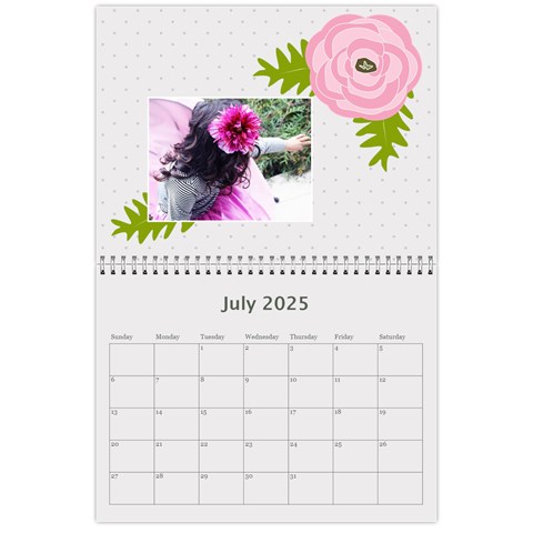 Wall Calendar 11 X 8 5 : Ranunculus Flowers By Jennyl Jul 2025
