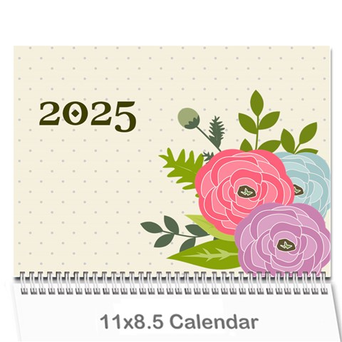 Wall Calendar 11 X 8 5 : Ranunculus Flowers2 By Jennyl Cover