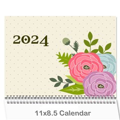 Wall Calendar 11 x 8.5 : Ranunculus Flowers2 - Wall Calendar 11  x 8.5  (12-Months)