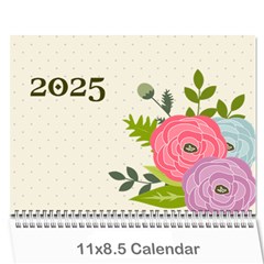 Wall Calendar 11 x 8.5 : Ranunculus Flowers2 - Wall Calendar 11  x 8.5  (12-Months)