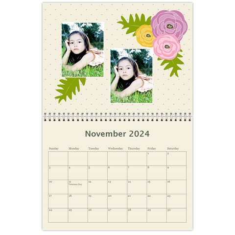 Wall Calendar 11 X 8 5 : Ranunculus Flowers2 By Jennyl Nov 2024