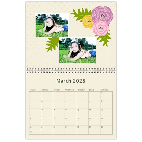 Wall Calendar 11 X 8 5 : Ranunculus Flowers2 By Jennyl Mar 2025