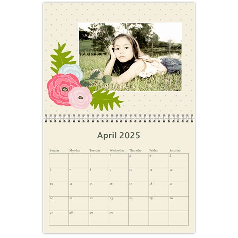 Wall Calendar 11 X 8 5 : Ranunculus Flowers2 By Jennyl Apr 2025