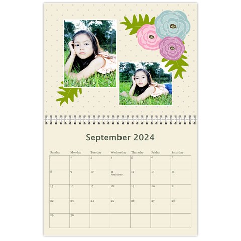 Wall Calendar 11 X 8 5 : Ranunculus Flowers2 By Jennyl Sep 2024