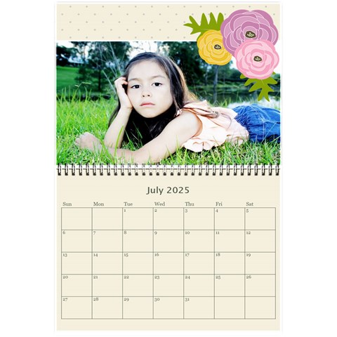 Wall Calendar 8 5 X 6: Ranunculus Flowers 2 By Jennyl Jul 2025