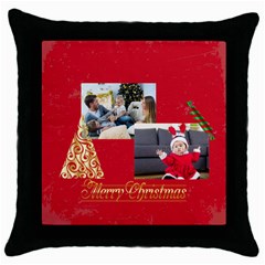 xmas, Christmas gift  - Throw Pillow Case (Black)