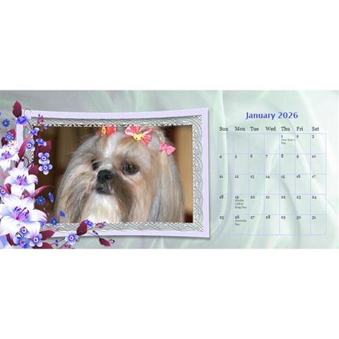 Pretty Floral Desktop Calendar By Deborah Jan 2026